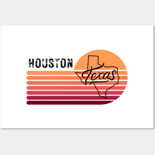 Vintage Texas Houston Souvenir Posters and Art